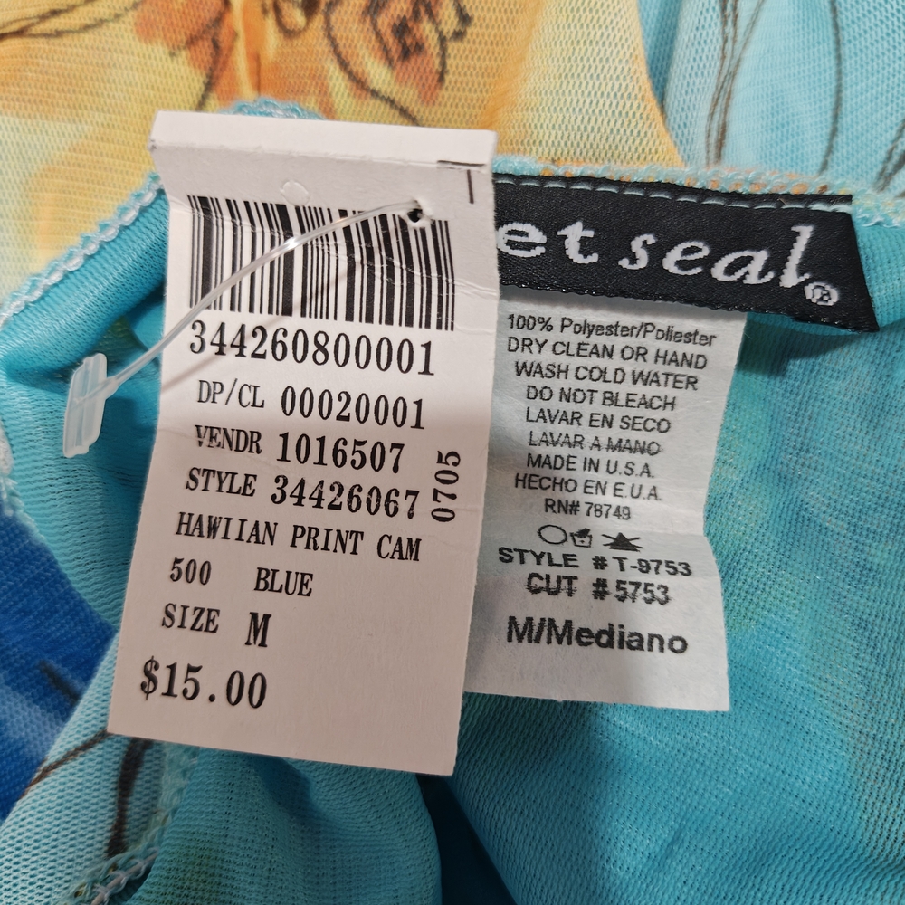 Wet Seal Hawaiian Print Camisole - Blue and Orange - Picture 3 of 3